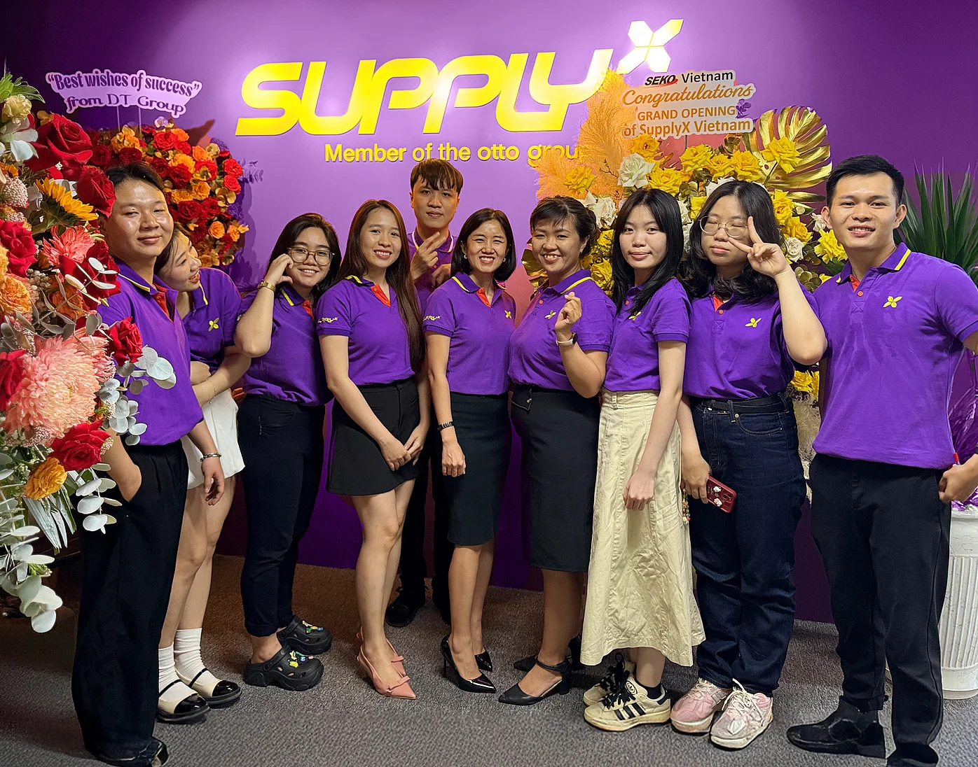 group of vietnamese people in SupplyX t-shirts