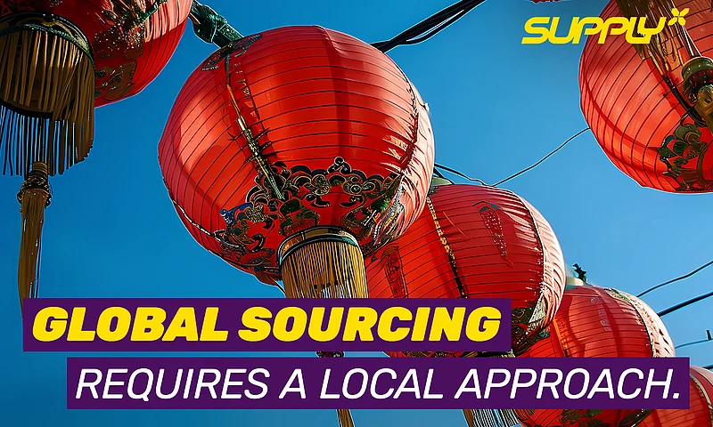 Global Procurement Requires Local Timing – SupplyX Key Visual for Golden Week Featuring Traditional Red Lanterns