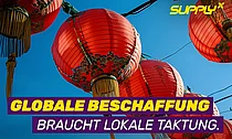 Globale Beschaffung braucht lokale Taktung – SupplyX Keyvisual zur Golden Week mit traditionellen roten Lampions
